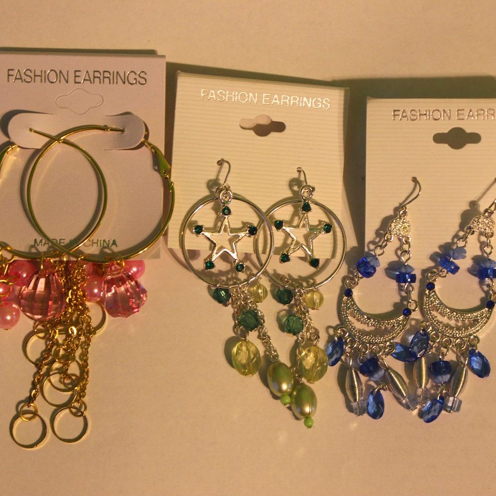 3 Pairs Fashion Earrings Different Style